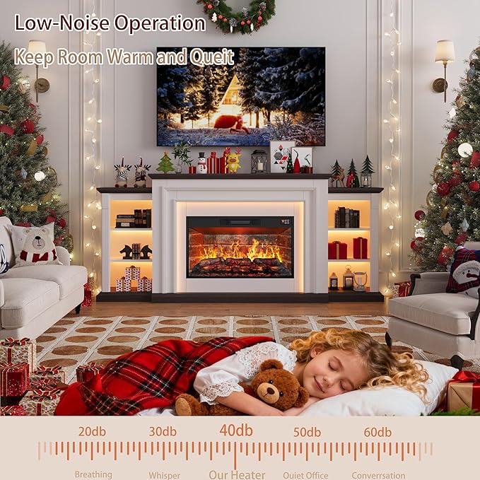 80" LED Lights Electric Fireplace - Image 3