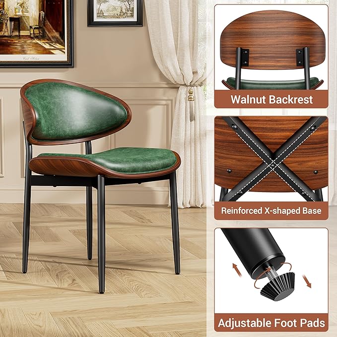 YaFiti Dining Chairs Set of 4, Dining Room and Kitchen Chairs, Mid Century - Image 5