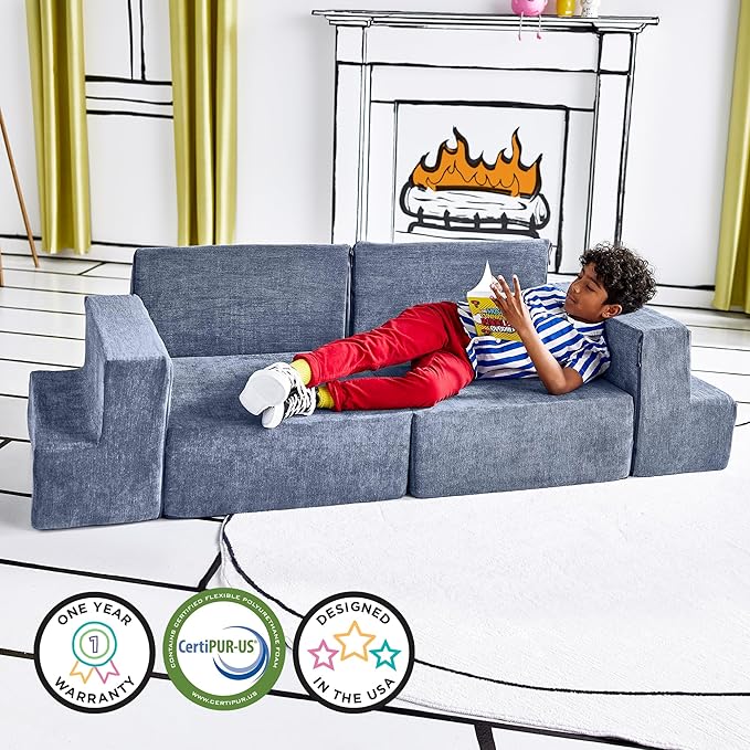 Yourigami Kids and Toddler Play Gym, Playroom Couch Set, Durable Modular Design - Image 6