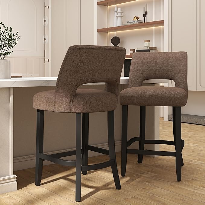 VKNOW Bar Stools Set of 2, Modern Counter Stools - Image 4