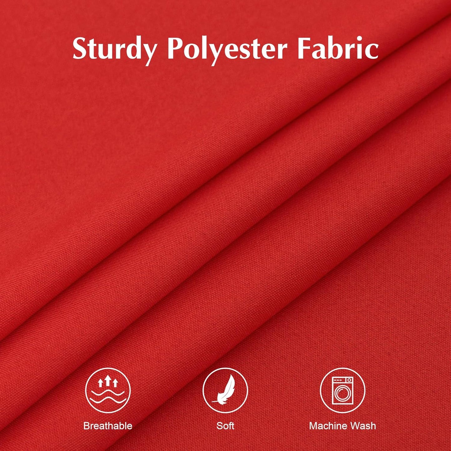 2 Pack Square Table Cloth 52X52 Inch Red Washable Fabric Tablecloth Polyester Solid Dining Table Cover for Birthday Party Dinner Holiday Outdoor Indoor