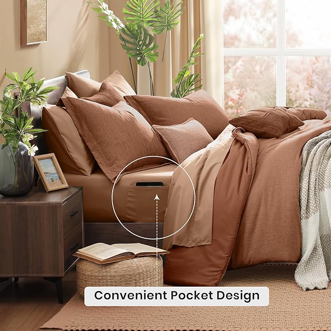 Monbix Full Size Comforter Set, Autumn Leaf Bedding Comforter - Image 4