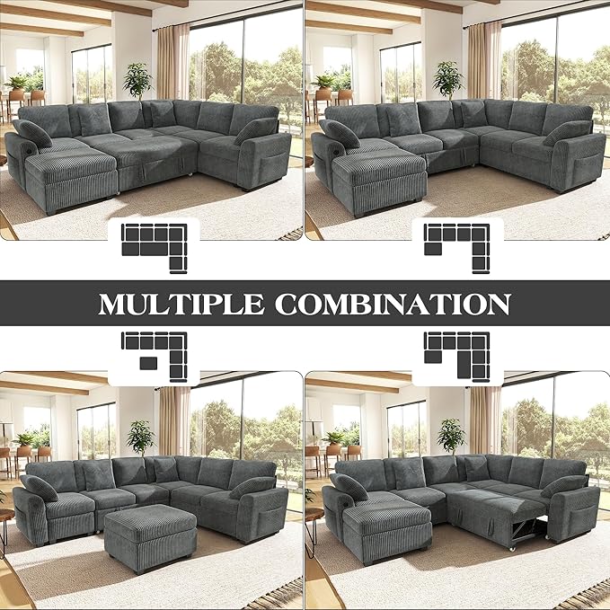 Ihanherry 7-Seater Large Sectional Sofa Bed - Image 8