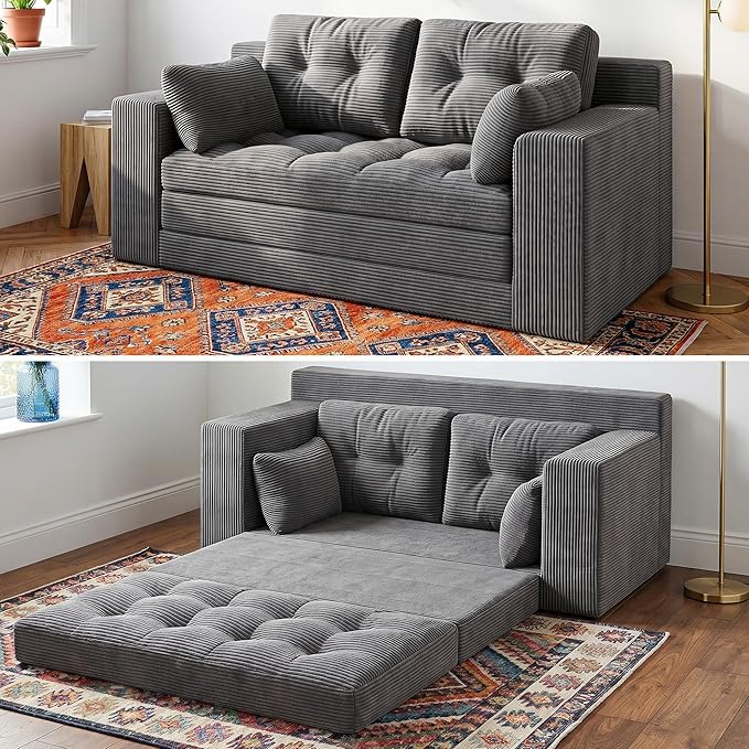 Homkdom Convertible Loveseat Sleeper, Space-Saving Folding Sofa Bed by ElevateYourHome%EF%BC%8CEnhanceEver