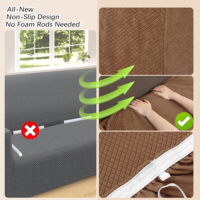 Arfntevss Stretch Sectional Couch Covers L Shaped Corner Sectional Sofa Cover - Image 4