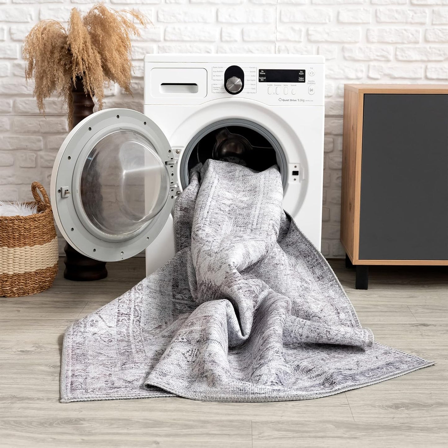 Bloom Rugs Washable Non-Slip 9' x 12' Rug - Peach/Beige Traditional Area Rug for Living Room, Bedroom, Dining Room, and Kitchen - Exact Size: 9' x 12'