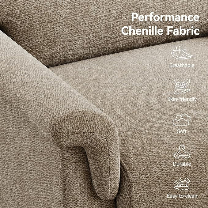 Mid Century Modern Accent Chair, Chenille Comfy Living Room Arm Chairs - Image 5