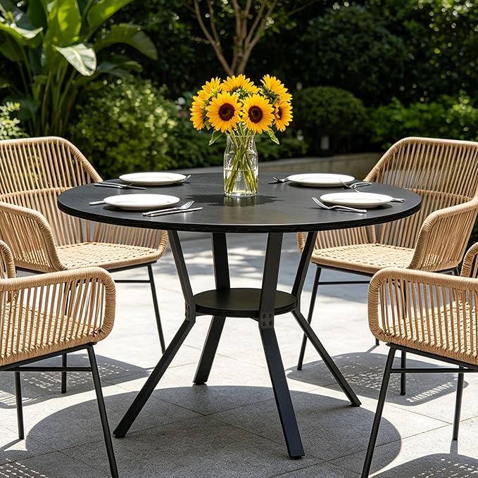 Wildhome Round Dining Table for 2-4, 43 Inch Dining Room Kitchen Table - Image 9