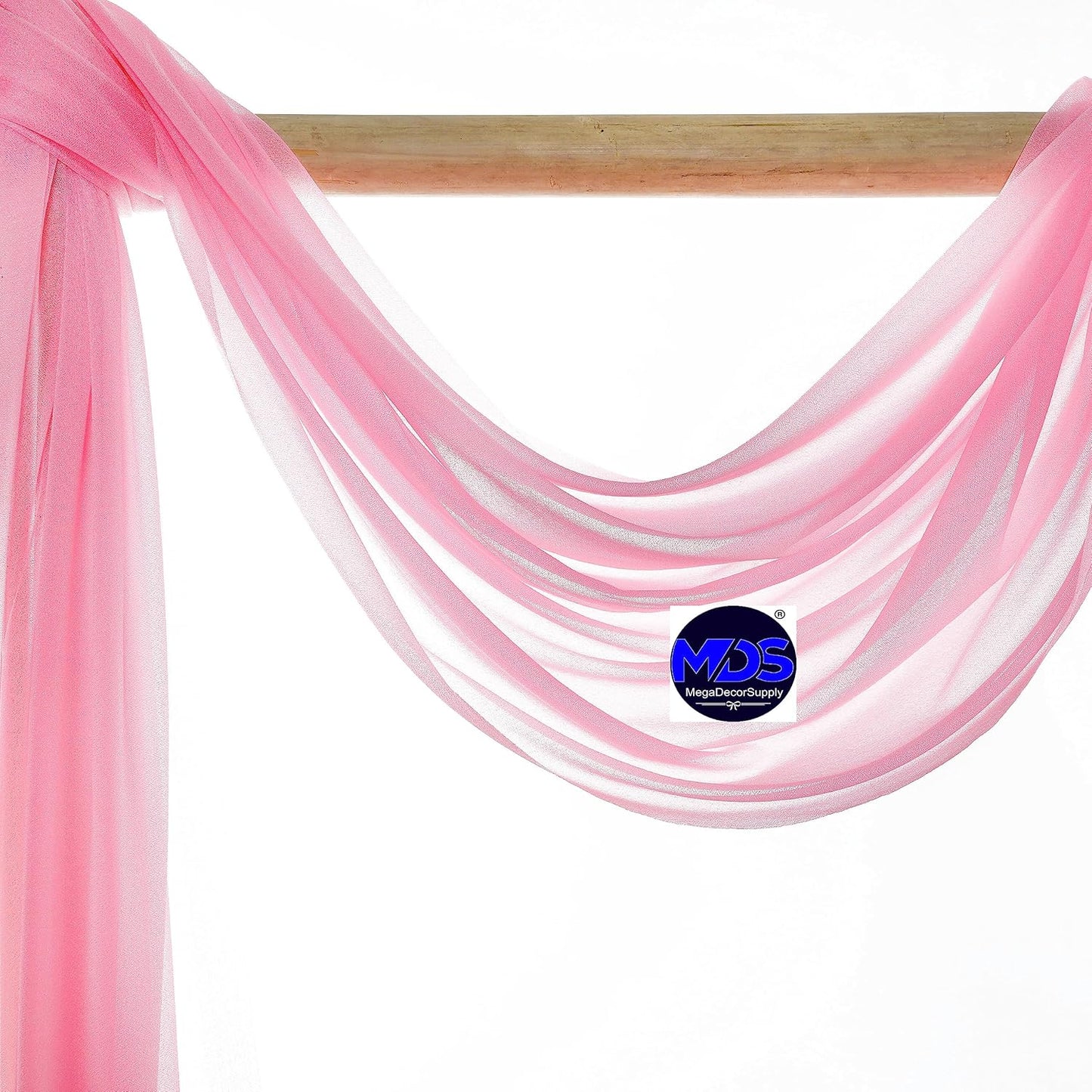 MDS Halloween Chiffon Draping Fabric - 1 Panel, 30" Wide x 100ft Long - Sheer Spooky Arbor & Canopy Drapery for Haunted House Backdrops, Party Ceilings, DIY Costumes & Themed Events - Coral