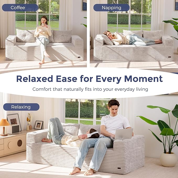 MAXYOYO 79" Oversized Boneless Loveseat Sofa Couch - Image 4