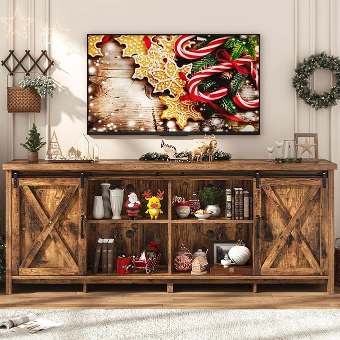 Farmhouse TV Stand for 80 Inch TV - Image 8