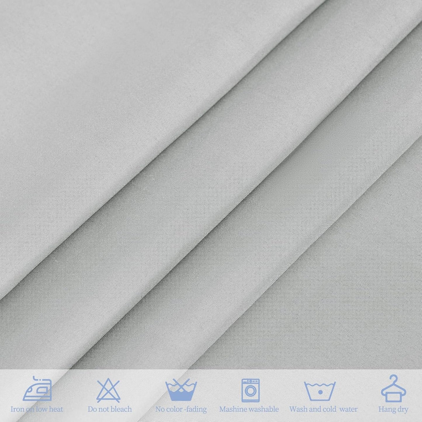 6 Pack Light Grey Rectangular Tablecloths, 60 x 126 Inch, Polyester/Fabric, Wrinkle & Stain Resistant, Classic Style, Perfect for 8ft Tables, Weddings, Banquets, Parties