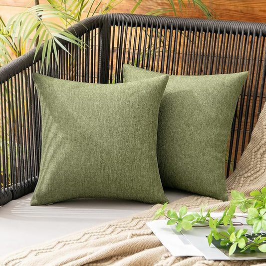 MIULEE Pack of 2 Decorative Outdoor Solid Waterproof Throw Pillow Covers Faux by MIULEE
