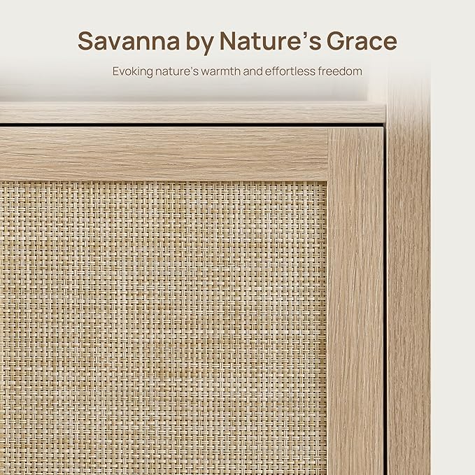 SICOTAS 63" Rattan TV Stand for TVs up to 65" - Image 4