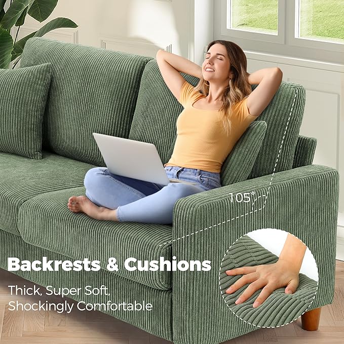 Kidirect 70in U Shaped Couch, Modular Sofa No Tool Assembly, Comfy Sectional - Image 8