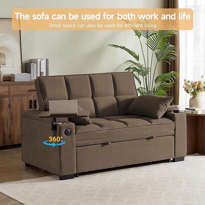 hansones 65'' 3-in-1 Folding Convertible Sofa Bed, Pullout Sofa, Modern - Image 7