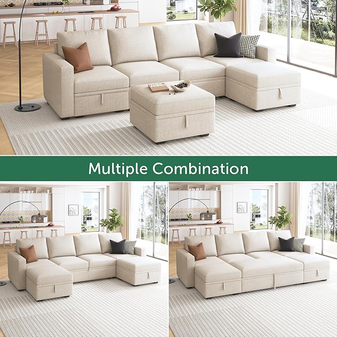 HONBAY Modular Sectional Sleeper Sofa Bed, Sectional Couch - Image 5
