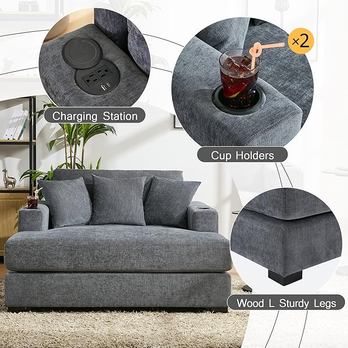 Merax Modern Upholstered Indoor Chaise Lounge - Image 5