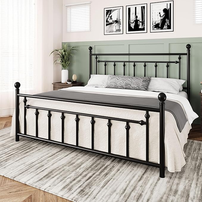 Allewie 14 Inch King Size Metal Platform Bed Frame - Image 3