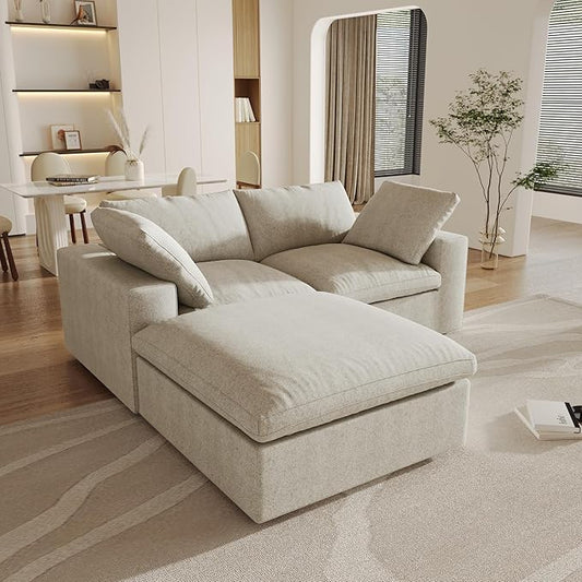 Cloud Modular Sectional Sofa Couch, 80.3" L Shaped Convertible Couches by SofaFurniture