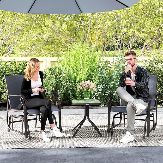 Outsunny 3 Piece Outdoor Glider Chair - Image 9