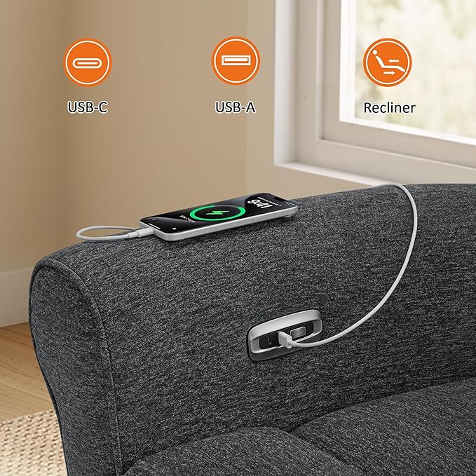 MCombo 78.3" Wall Hugger Power Loveseat Recliner Sofa - Image 8