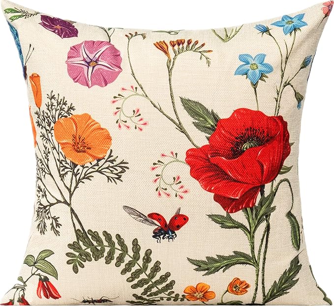All Smiles Outdoor Patio Throw Pillow Covers 18x18 Set of 4 Spring Summer - Image 5