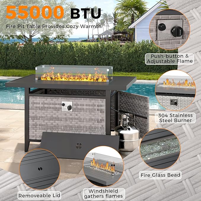 10-Seat Outdoor Wicker Patio Furniture Set - Image 8