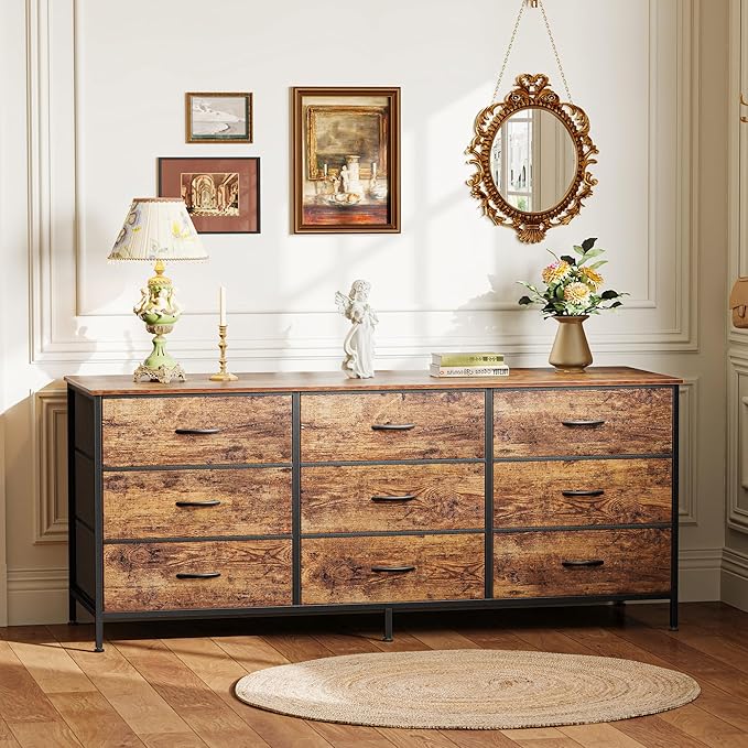 Huuger 9 Drawer Dresser, 55 Inch TV Stand - Image 6