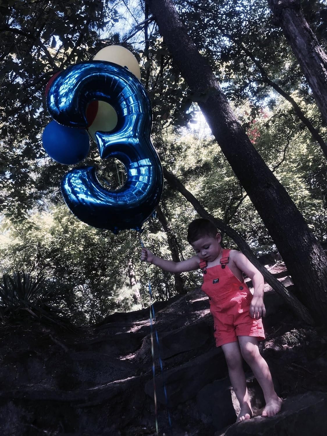 40 Inch Night Blue 3 Large Number Balloon, 3 13 23 30 33 36 Night Blue Birthday Party Decorations, Number Three Foil Balloons for Anniversary Party Graduations Celebration Supplies