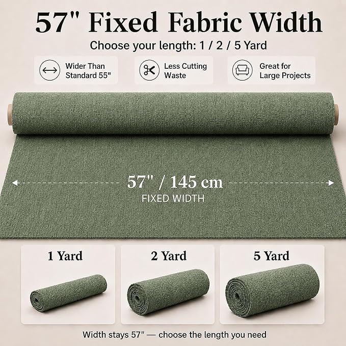 Mini Chenille Linen Blend Upholstery Fabric by the Yard, 57 Inch Wide Soft - Image 3