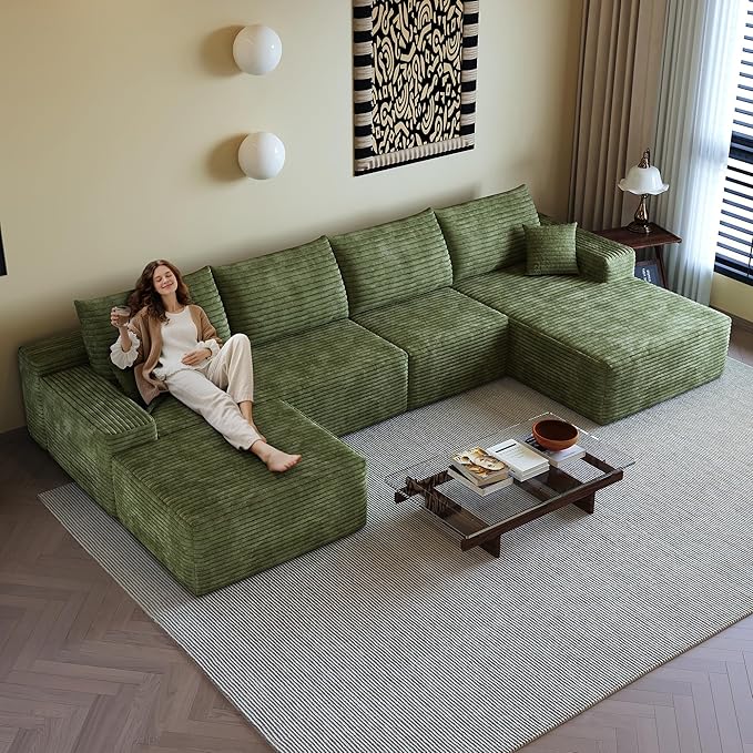 136" Sectional Couches for Living Room Cloud Couch Sofa - Image 4