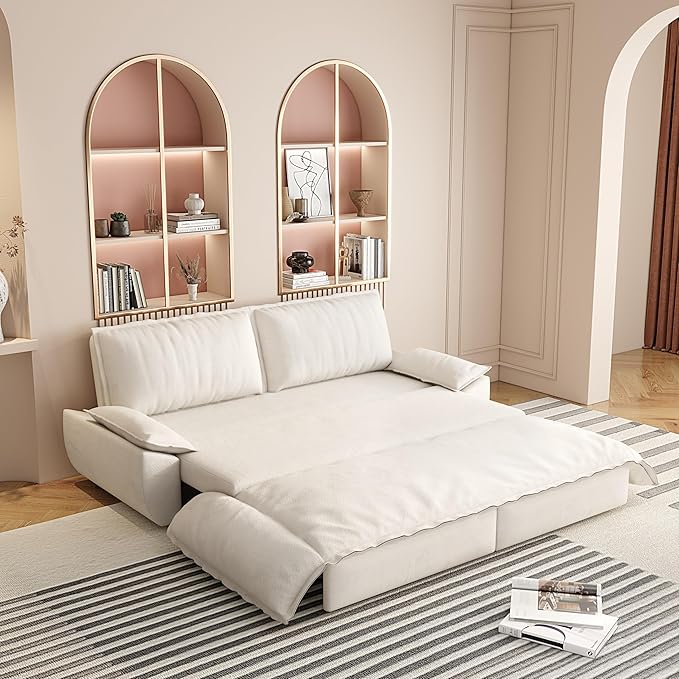 KEIKI 73.2" Convertible Futon Sofa Bed Queen Size, 3-in-1 Pull Out Couch by KEIKI
