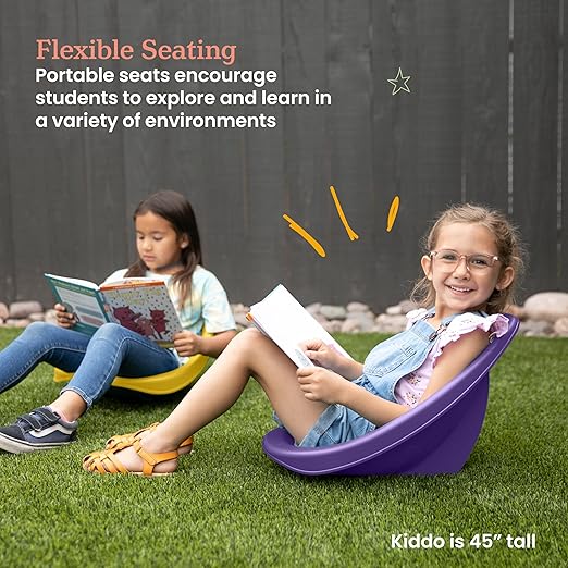 ECR4Kids Plastic Leaf Scoop Floor Rocker Seat, Classroom Furniture - Image 5