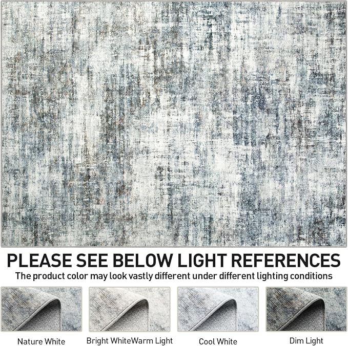 5x7 Area Rugs Washable Rug: Modern Abstract Living Room Rug Soft Anti-Skid Thin - Image 7