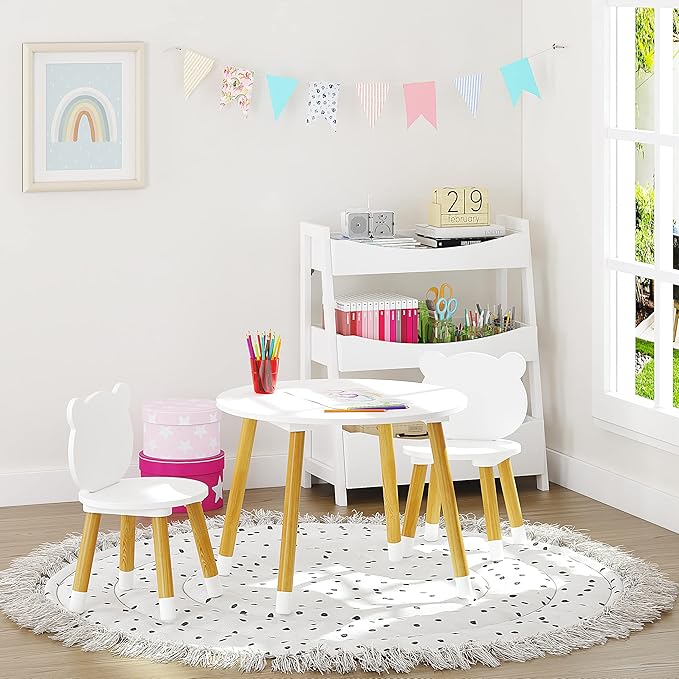 UTEX Kids Wood Table and Chair Set, Kids Play Table - Image 5
