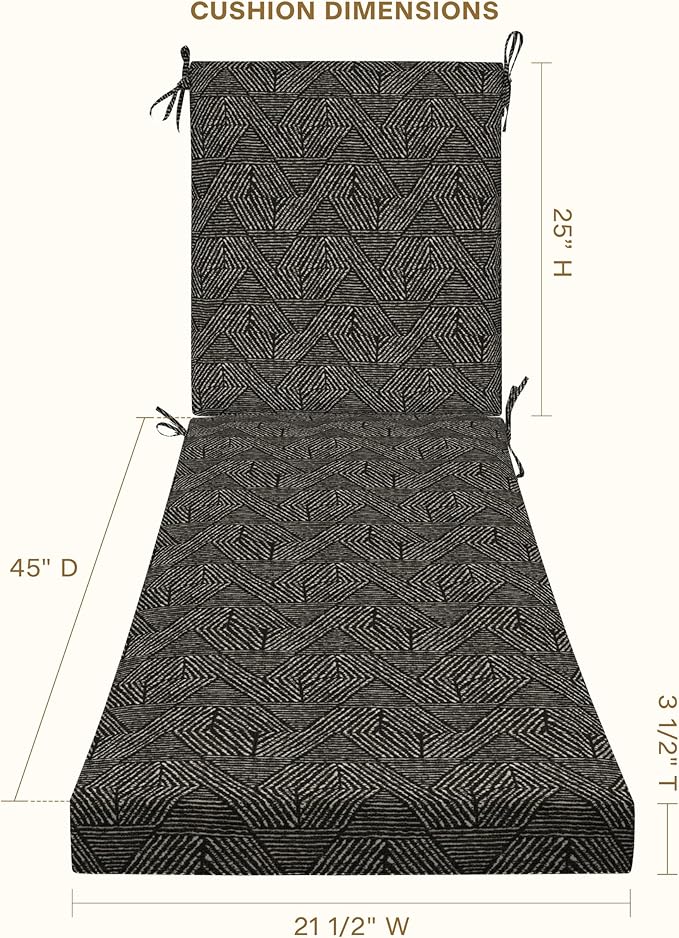 Honeycomb Outdoor Chaise Lounge Cushion - Image 2
