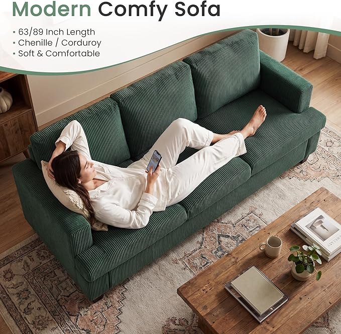 YOUDENOVA 2 Piece Set Comfy Sofa Couch, 3-Seater Sofa * 2 - Image 5