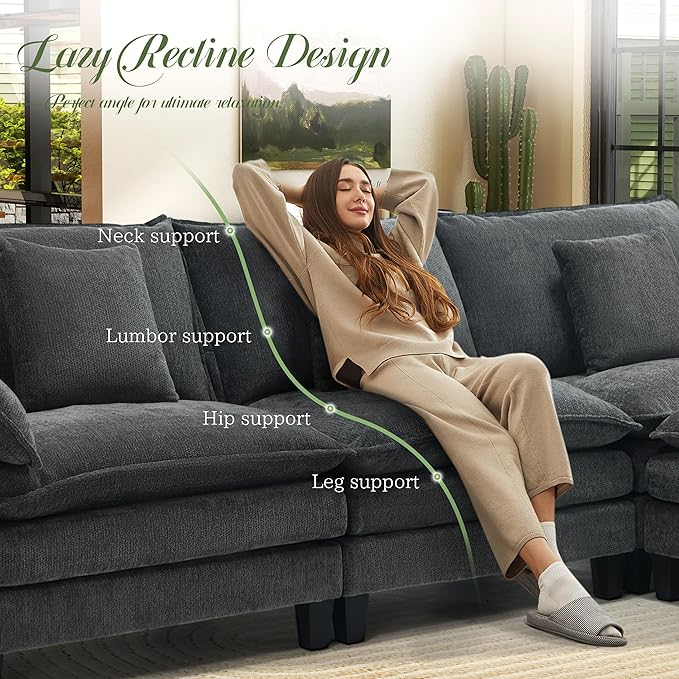 Cloud Couch, Deep Seat Couches for Living Room, Bedroom and Apartment, L Shaped - Image 6