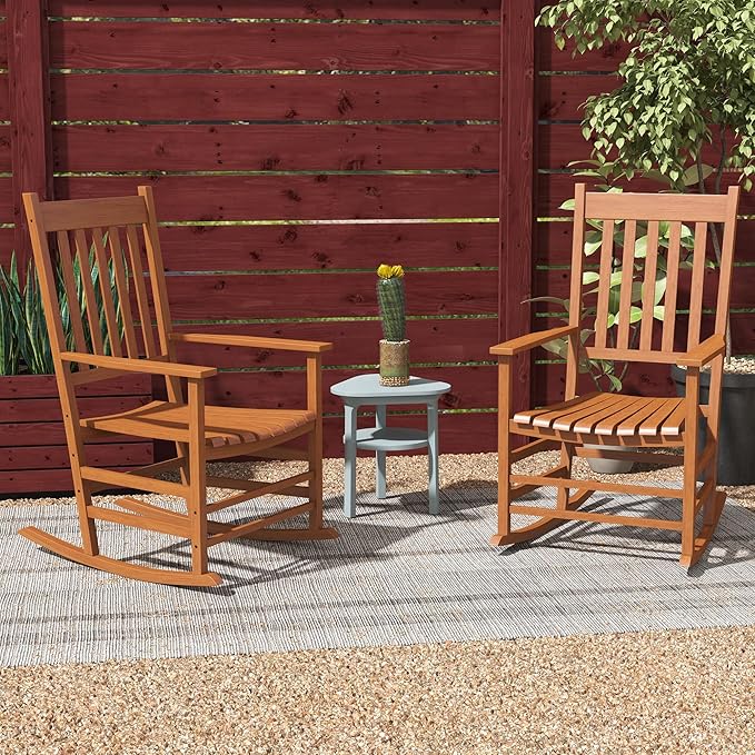 Outsunny Outdoor Rocking Chair Set of 2, Patio Rocking Chair - Image 2