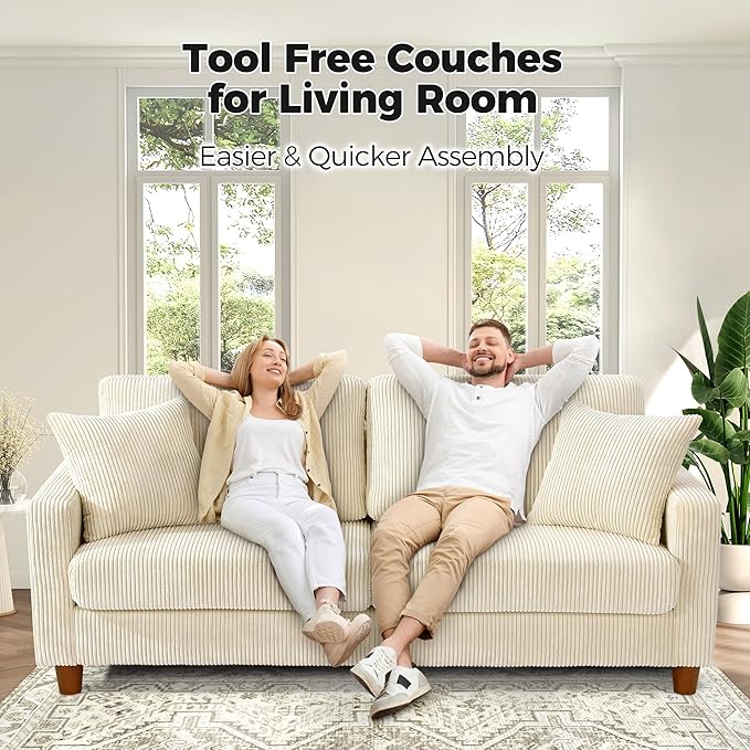 Kidirect 70in L Shaped Couch, Modular Sofa No Tool Assembly, Comfy Sectional - Image 3