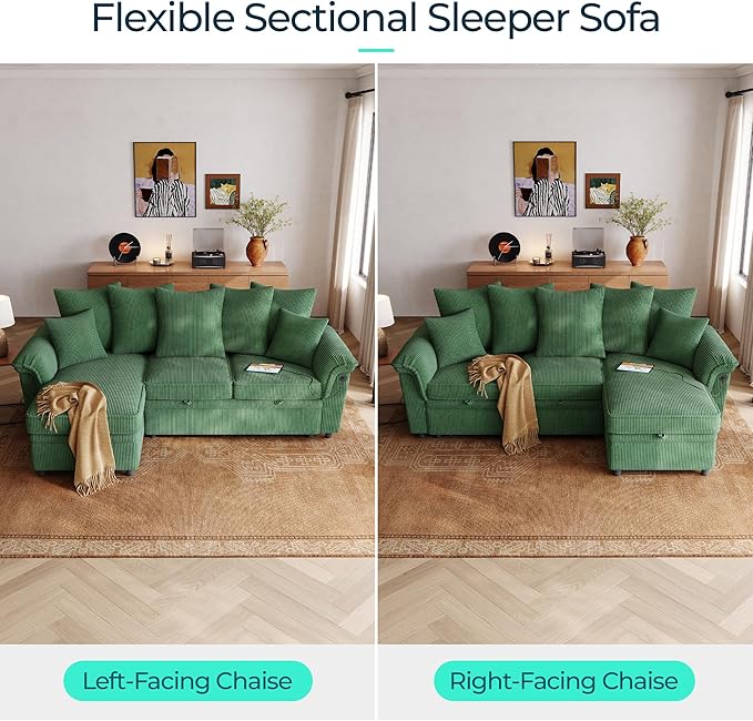 LINSY HOME 90.5'' Sectional Sleeper Sofa - Image 3