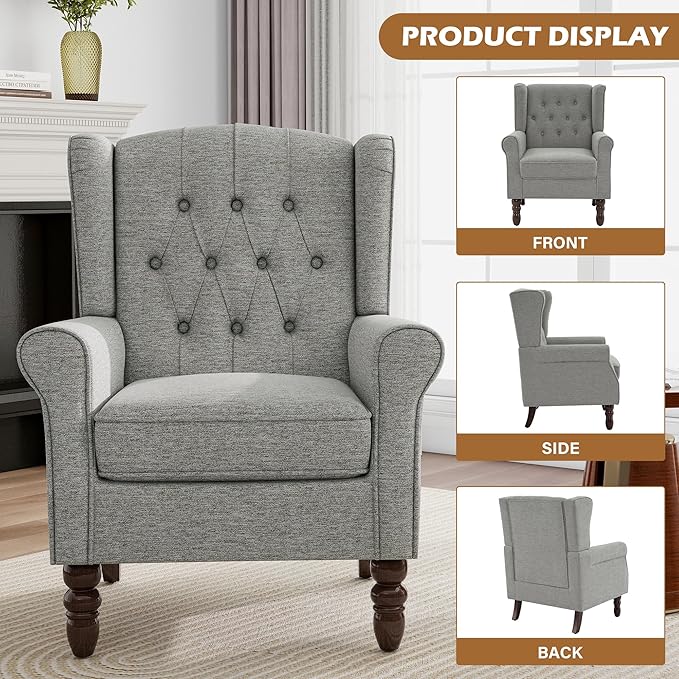 Pia Ricco High Back Floral Accent Chair - Image 3