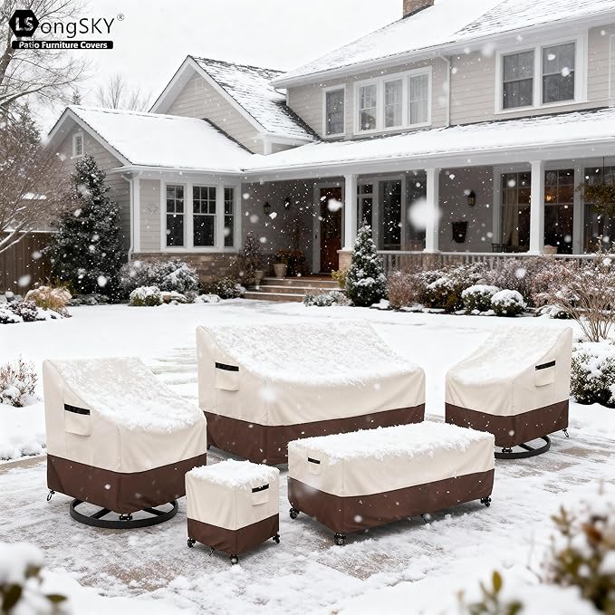 Patio 3-Seater Sofa Cover, Outdoor Couch Cover Fits up to 85W x 38D x 35H Inches - Image 8