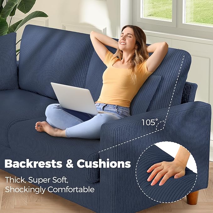 Kidirect 70in L Shaped Couch, Modular Sofa No Tool Assembly, Comfy Sectional - Image 8