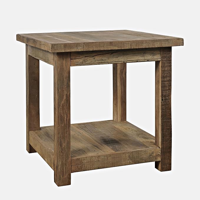 Jofran Reclamation Rustic Reclaimed Solid Wood Square End Table - Image 9