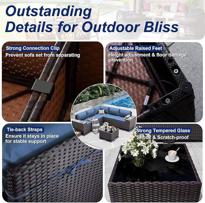 9 Pieces Patio Furniture Set - Image 7