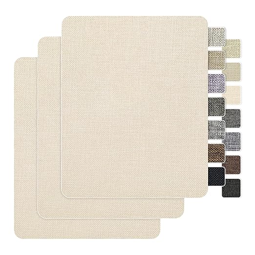 BESEZX Linen Fabric Repair Patch，3 PCS 9 * 11 Inch Self-Adhesive Couch Fabric by Besezx