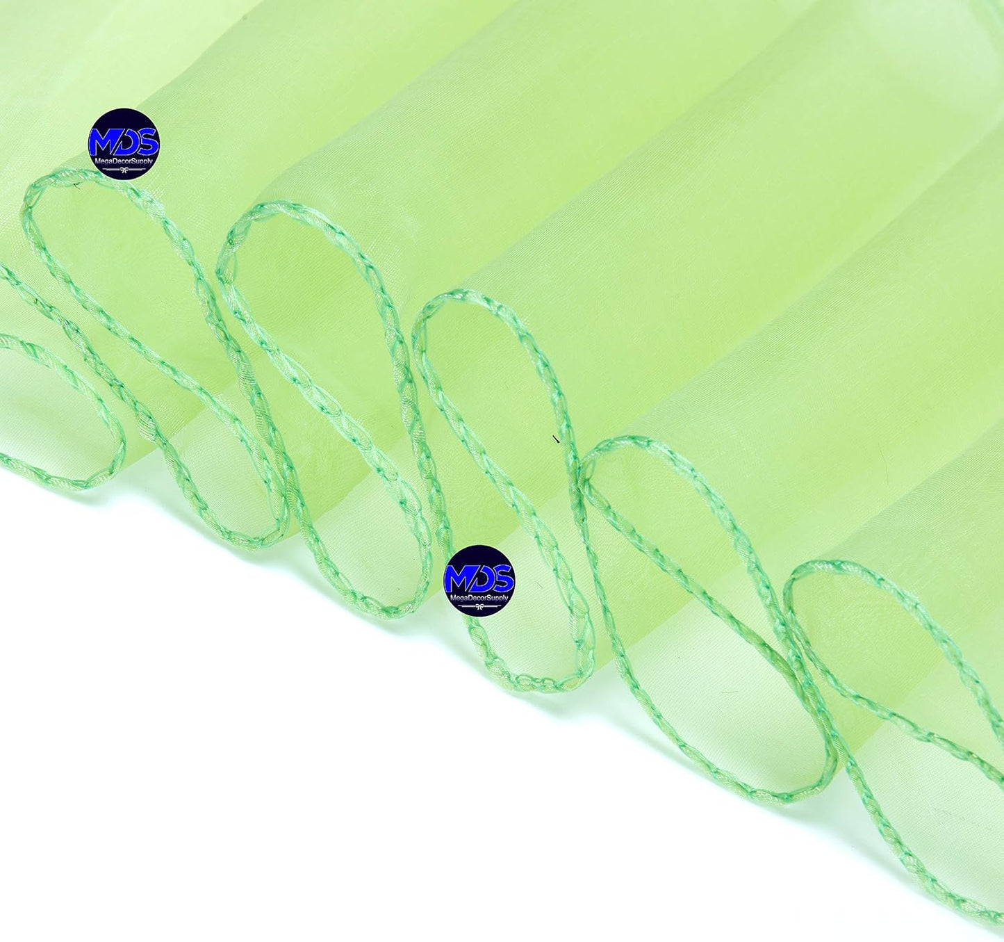 MDS Pack of 50 PCS Organza Chair Sashes Wider Dining Chair Bows Ribbon Tie Back for Wedding Party Birthday Bridal Shower Reception Event Banquet Home Chair Cover Decoration - Apple Green