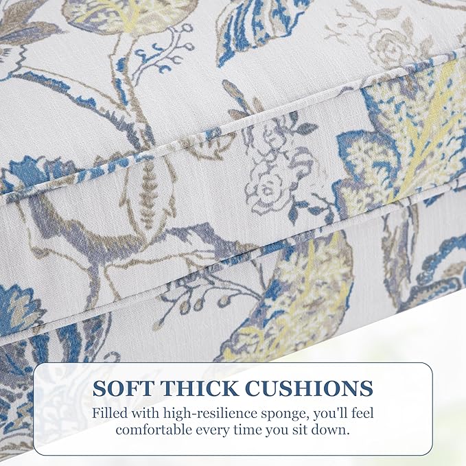HUIMO Printed Wingback Accent Chair, Linen Upholstered High Back Armchair - Image 7
